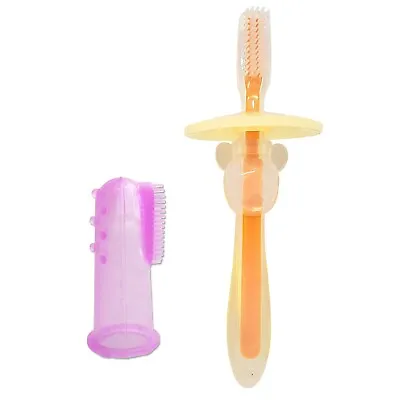 Baby Finger Brush & First Silicone Toothbrush ~ Set For Toddler Teething Relief • £3.99
