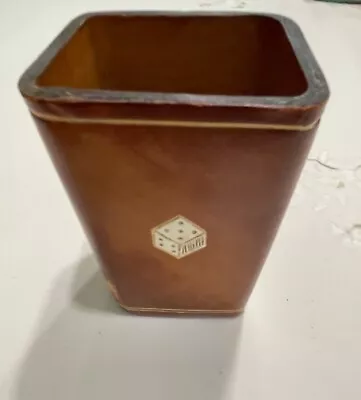 1959 Mid-Century Vintage Gold Embossed Italian Leather Dice Cup • $175