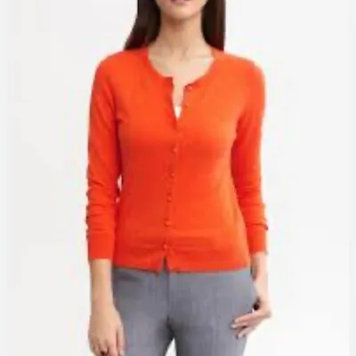 J. Crew Womens Cardigan Sweater Size XS Red Cotton Long Sleeve Round Neck Preppy • $9.80