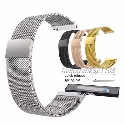 16mm 18mm 20mm 22mm 23mm Milanese Loop Bracelet Stainless Steel Watch Band Strap • $9.99