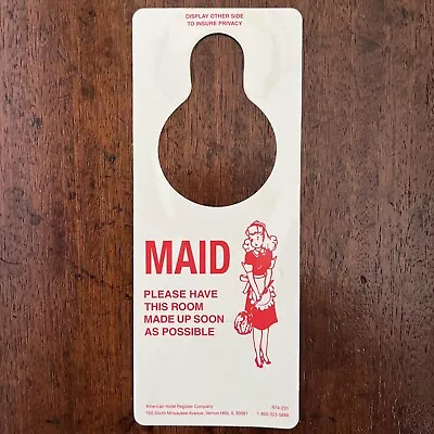 Vintage Reversible Maid Service Do Not Disturb Sign American Hotel Register Co • $10