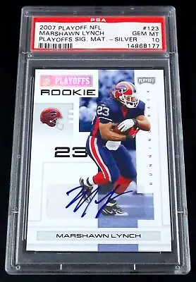 (#15/25) POP 3 PSA 10 Rc Silver Marshawn Lynch Auto 2007 Rookie Signed Autograph • $750