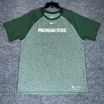 Michigan State Spartans Shirt Mens XL Green Nike Tee Short Sleeve Athletic Cut • $22.32