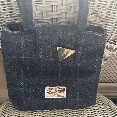 Harris Tweed Bag Blue Scottish Crafts • £12.50