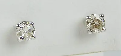 14 Kt White Gold Pair Of ∼4.6 Mm Diamond Stud Pierced Prong Earrings B6713 • $898
