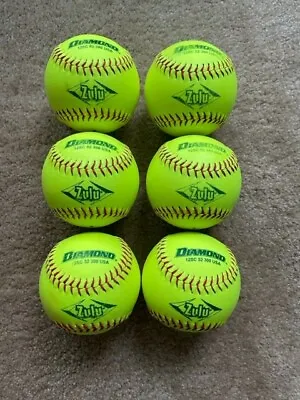 Diamond Zulu Used Slow Pitch Softballs ASA/USA 12  6-Pack • $25