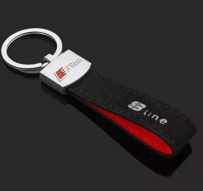 Portachiavi Audi Q5 In Pelle - Nero/Argento Con Logo Inciso - Foto 2