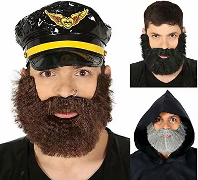 Sailor Beard Captain Fake Biker False Halloween Fancy Dress Bluto Adhesive Stag • £9.89