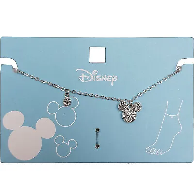 Disney Mickey Mouse Icon Anklet Ankle Bracelet Silver Coloured Jewellery Costume • $16.02