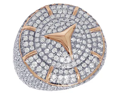 Men's Real Diamond Mercedes Car Logo Pinky Ring In 10K Rose Gold 6 1/2 CT 26MM • $4661.99