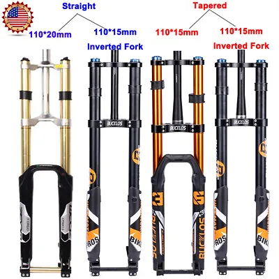 26/27.5/29  Double Shoulder Bike Fork 110*15mm/110*20mm For MTB/AM/FR/Electric • $157.61