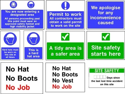 £0.99 • Buy No 1 Construction & Site Safety Self Adhesive Signs In All Sizes