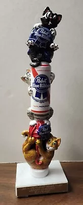 PBR Pabst Blue Ribbon Happy Cats Yarn 11  Draft Beer Tap Handle New In Box • $359.99