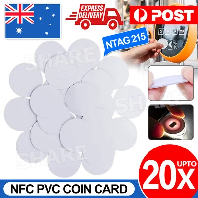 20x NTAG215 NFC White PVC Card Tag For TagMo Forum Switch Type2 Tags Chip Coin • $4.25