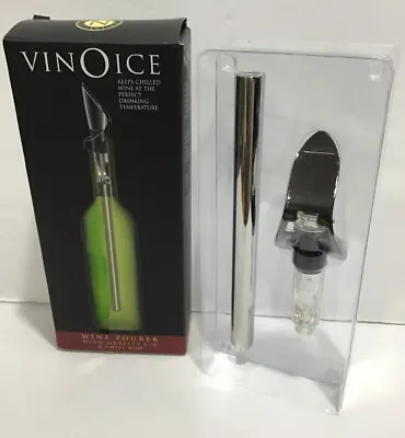 Vinoice Wine Pourer With Gravity Lid And Chill Rod New Open Box Shps Free • $24.99