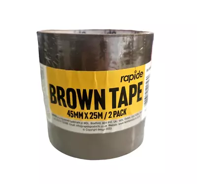 Brown Parcel Tape X 2 Gaffers 48mm X 50m Tear Resistant Wide Packing Packaging • £2.99