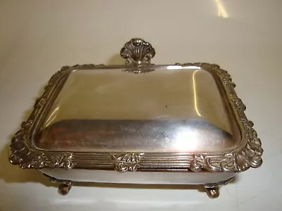 EPNS Footed Fancy Trinket Box -Vintage - Made By P.Bros Sheffield GA • $13.68