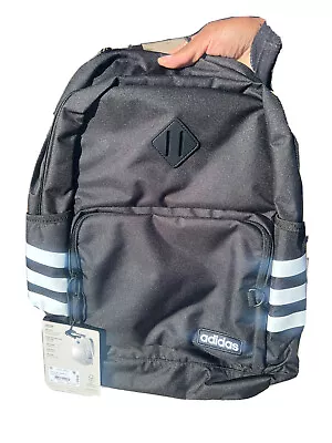 Adidas Classic 3 Stripes Black 20  One Size School Bag | SHIPS NOW • $37.95