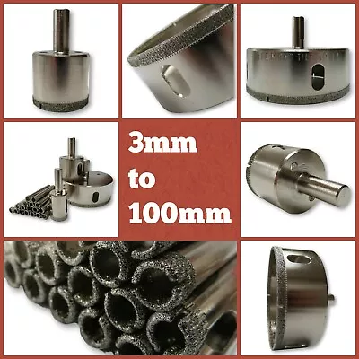 Diamond Hole Saw 8mm To 100mm Tile Ceramic Porcelain Glass Drill Bit Cutter  • £5.23