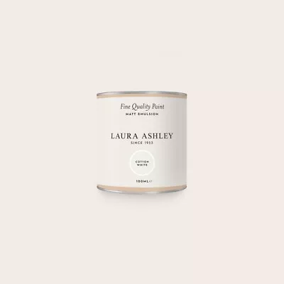 Laura Ashley Matt Emulsion Paint Tester Pot 100ml Cotton White - • £9.49