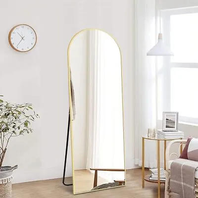 Arched Full Length Mirror 64 X21  Gold Frame Floor Mirror With Stand Bedroom • $70.32