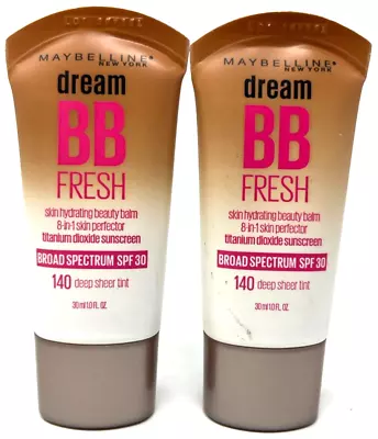 (2) Maybelline Dream BB Fresh Beauty Balm 1.0 Fl Oz Sealed 140 - Deep Sheer Tint • $9.99