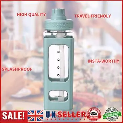 Water Bottle 23.6 Oz Large Capacity Bottle Straw & Lovely Sticker (Green) GB • £7.05