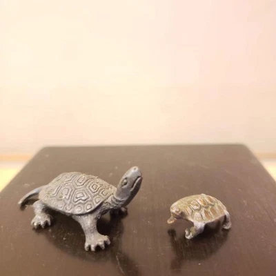 £128.77 • Buy Japanese Antique Turtle Figure Set Bonsai Bonkei Tenpai Copper Figurine Doll