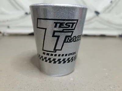 DISNEY Epcot Test Track Shot Glass Souvenir Memorabilia Silver & Black • $6.96