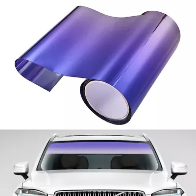 Car Sun Visor Strip Tint Film Purple Front Windshield UV Shade Banner Sticker • $13.48