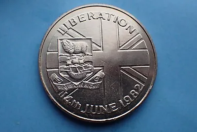 Falkland Islands 50p Fifty Pence (Crown Size) Liberation Of Islands 1982. • £9.50