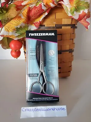 TWEEZERMAN ~ Mustache Scissors And Comb Set # 72031-MG ~ Fast Shipping ~ • $15.99