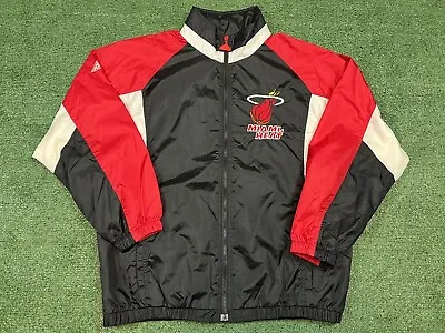 Vintage Apex NBA Miami Heat Zip Up Windbreaker Jacket Size Large OG Sports VTG  • $100