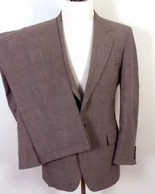 Vintage EUC Sir Winston George Gray Plaid 100% Wool 2 Pc Business Suit Slim 42 R • $57.59