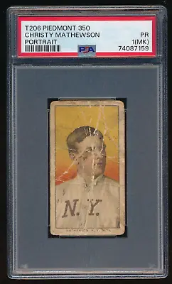 1909-11 T206 Christy Mathewson Portrait New York Giant Piedmont 350 PSA 1(MK) PR • $699.99