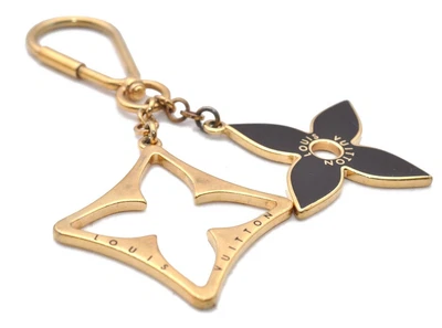 $54 • Buy Authentic LOUIS VUITTON Porte Cles Puzzle Bag Charm Gold Brown M66184 LV 7646C