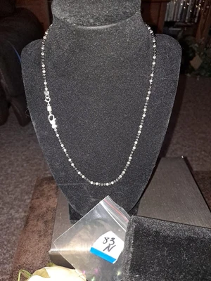 $39.99 • Buy Sterling Silver And Black Rhodium Diamond Cut Bread NecklaceRetail $169.99 18”