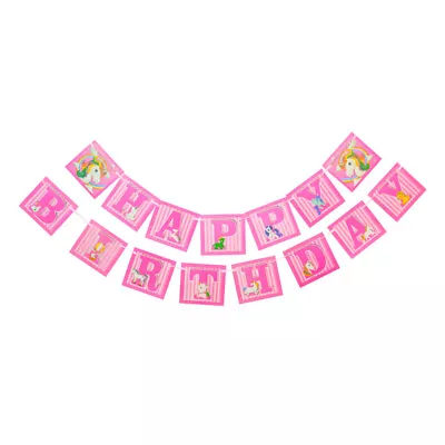 Rainbow Unicorn Happy Birthday Banner Party Decoration Supplies • $7.95