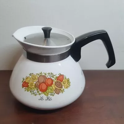 Vintage Corning Ware Enamel Spice Of Life Coffee Teapot  Le The  Stovetop Kettle • $34.99