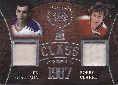 15-16 ITG Ed Giacomin Bobby Clarke /25 Jersey Enshrined NY Rangers Flyers 2015 • $20.24