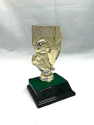 $7.99 • Buy ⚽soccer Theme Trophy  On Black Base Personalized Goldtone Plastic 5.75 Inches 