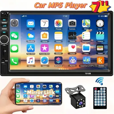 7  Touch Screen 2 DIN Car Stereo Radio MP5 Player Bluetooth With Rear Camera • $36.99