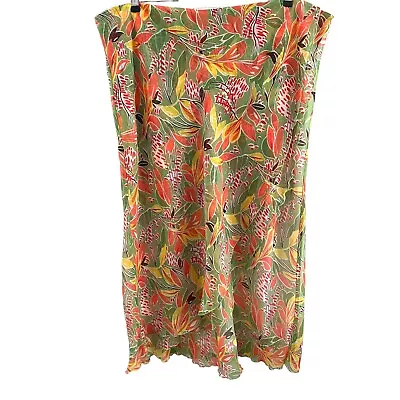 Cato Woman Faux Wrap Floral Midi Skirt Lined Green Plus Size 18/20 W • $7.50