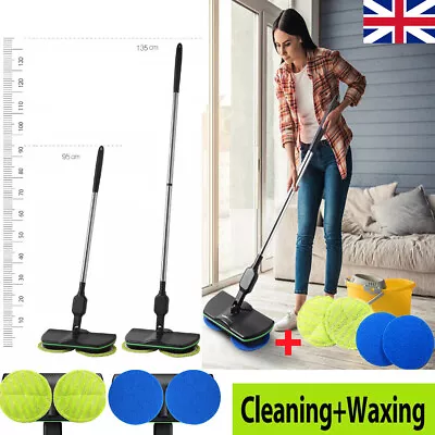 Electric Rechargeable Cordless Powered Floor Cleaner Scrubber Polisher Mop Set • £21.99