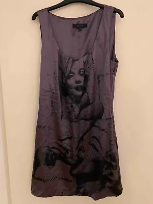 Marilyn Monroe Print Purple Dress Size 10 Good Condition • £12