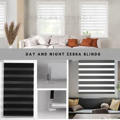 Day And Night Roller Blinds Zebra Vision Grey Window Blind Up To 243cm X 210cm • £83