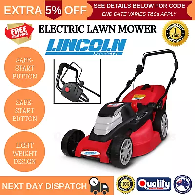 $234.74 • Buy Portable Push Grass Electric 1800W 17  Lawn Mower LE17L Lincoln Black/Red New