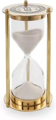 Brass Sand Timer 1 Minute Hourglass Timer Clock With Sparkling Sand Home Decor • $40.99