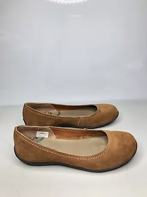 Merrell Avesso Oak Brown Suede Leather Slip On Ballet Flats Shoes Women Sz 6M US • $15.99