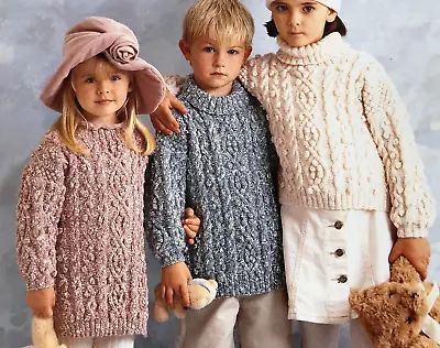 Knitting  Pattern  Boys Girls Cable  Jumper / Tunic  Dk  Pattern  22 - 28  - 361 • £2.15